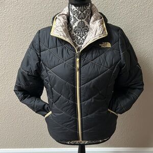 The North Face Black Puffer Jacket with Cream Accents